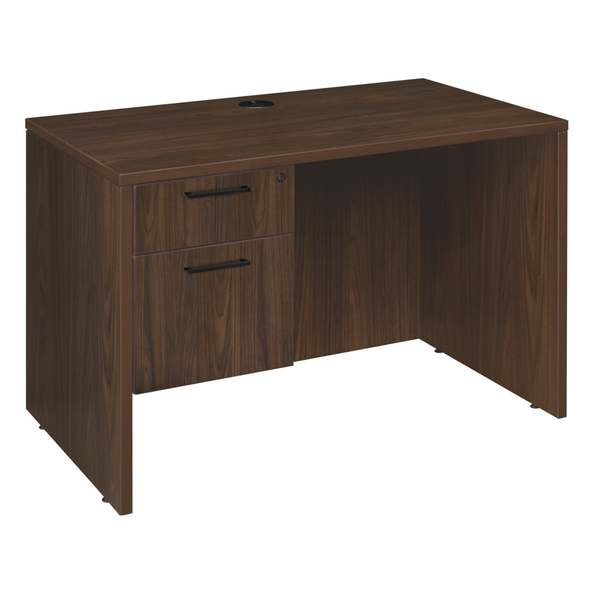 Regency Legacy Executive Desk with Single Pedestal Drawer Unit — 42in. x 24in., Neo Walnut, Lockable Drawers, Model# LSP4224NW